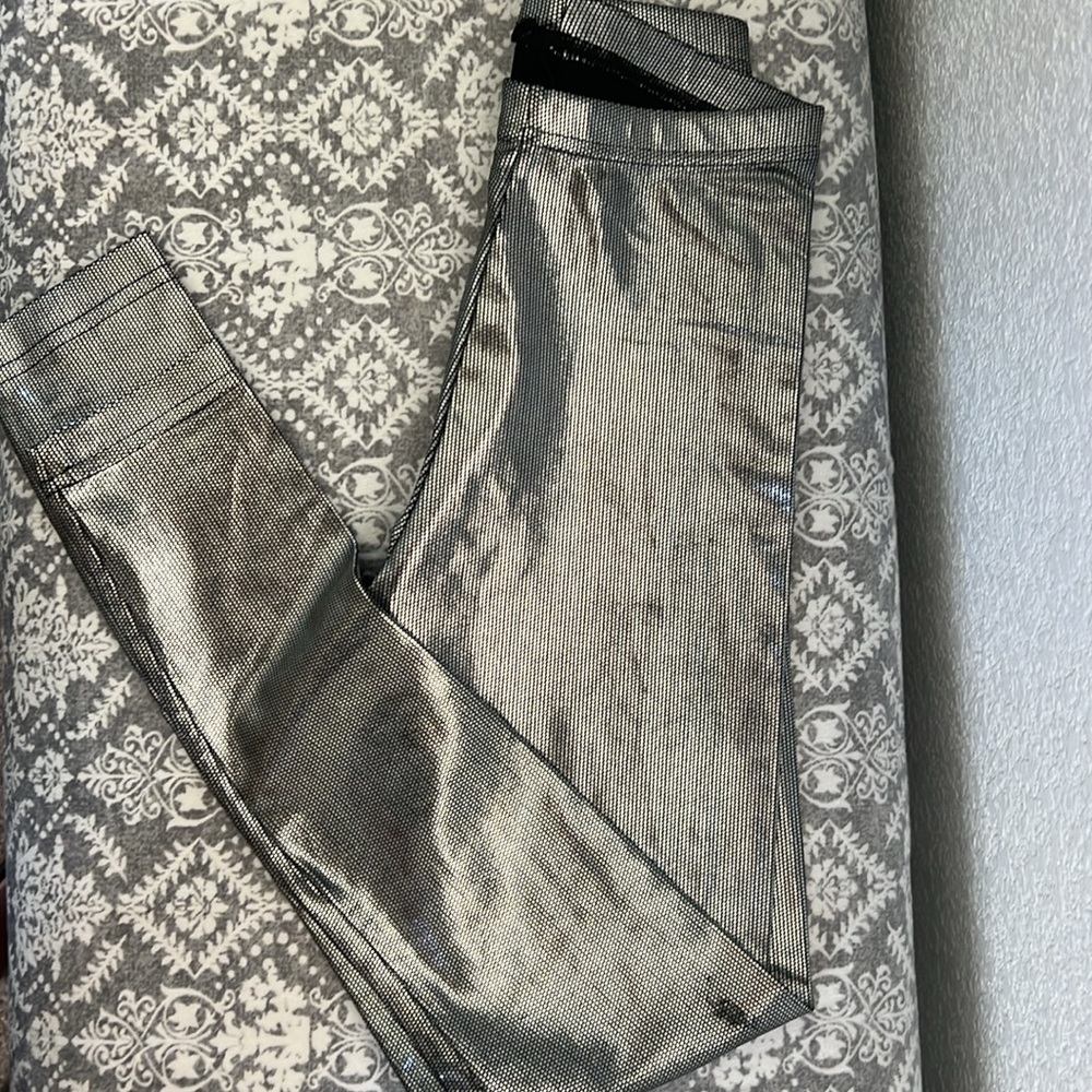 American Apparel silver, metallic, High Waist leggings